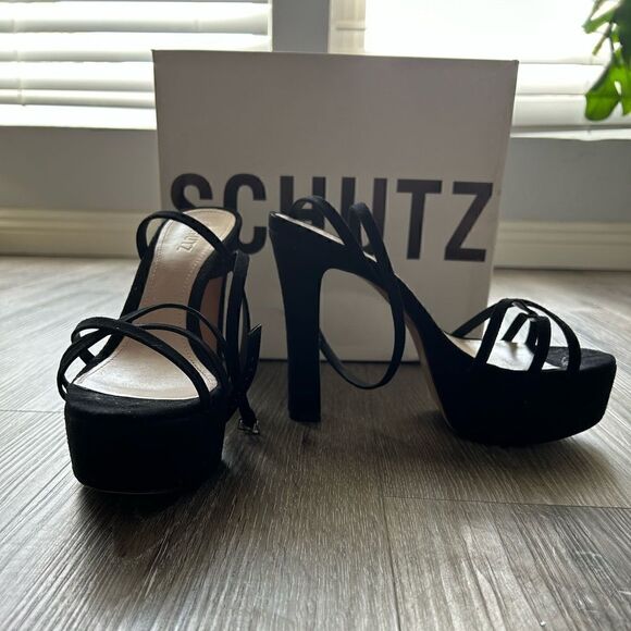 Schutz platform straps suede sandals size 9 - Picture 1 of 3